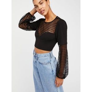 Free People Sweet Jane Long Sleeve Crop Top